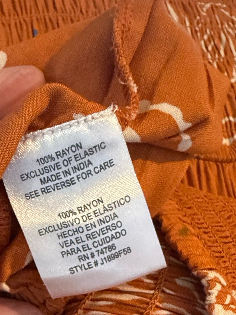 Patrons of Peace Rust Jumpsuit with White Print - Picture 15 of 15